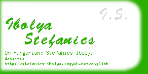 ibolya stefanics business card